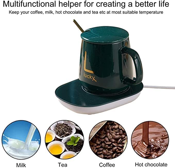 PATTAR Electric Cup Mug Heater Coaster Tea Coffee Heater Electric Mug Warmer with USB Plug Charger Thermostatic Smart Cup Heater for Coffee Milk Tea Cocoa Water Home and Office - Image 2