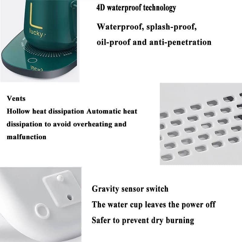 PATTAR Electric Cup Mug Heater Coaster Tea Coffee Heater Electric Mug Warmer with USB Plug Charger Thermostatic Smart Cup Heater for Coffee Milk Tea Cocoa Water Home and Office - Image 5
