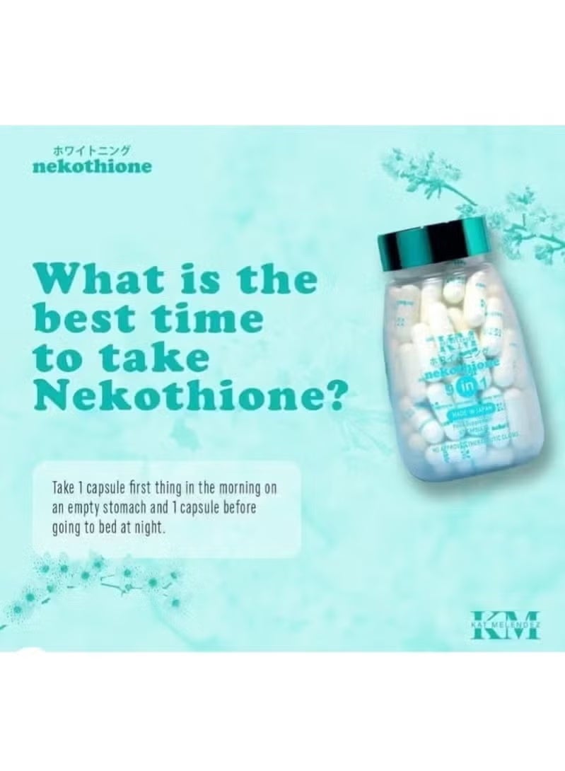 KM Nekothione 9 in 1 Whitening 500mg/ 60 capsules 2 packs - Image 3