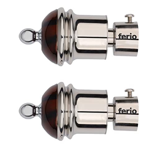FERIO Stainless Steel Wengi and Mirror Curtain Holders Brackets Rod for Door and Window Accessories for 1 Inch Rod Size Only Finals (Pack of 2) - Image 1