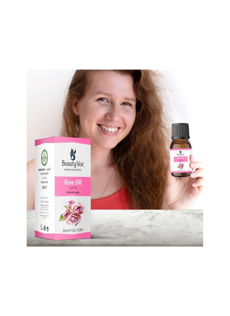 BEAUTY VOC Rose Oil Extracted from Finest Roses, Enriched with Rose Essence for Nurturing and Rejuvenating the Skin, Leaving it Hydrated and Radiant, 30ml  - Image 2