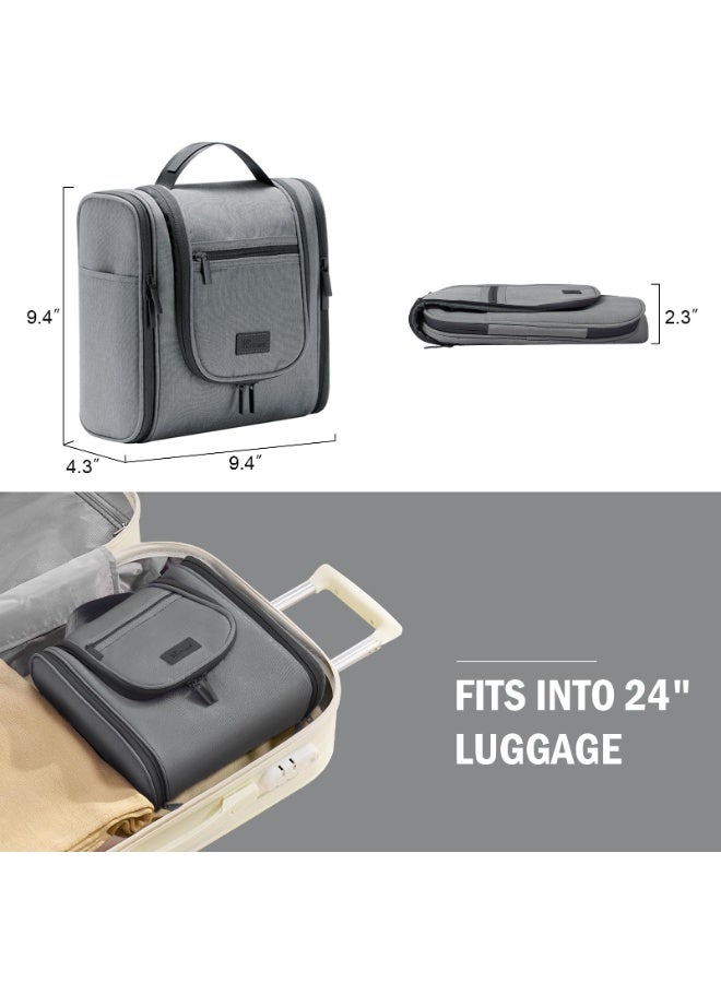 Hanging Travel Toiletry Bag with Waterproof Hook, Large Capacity Portable Organizer for Men & Women, Multi-Compartment Easy-Clean Bathroom Bag，Gray - Image 5