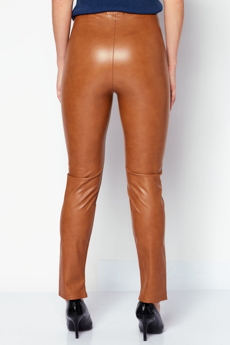 Bagatelle Women Solid Straight Pants, Brown - Image 4