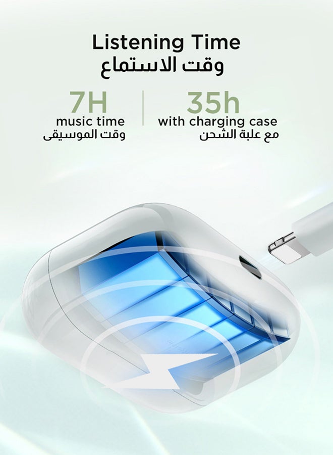 جوي روم JR-T03S Pro 2024 سماعات أذن لاسلكية TWS الجديدة بتصميمها الأنيق ، وانخفاض التأخير ، والكشف داخل الأذن ، والاتصال بنقرة واحدة ، والباس الثقيل ، وتقنية Hifi ، وميكروفون عالي الوضوح ، وسماعات أذن بلا أسلاك مع صندوق طاقة مع أطراف أذن بديلة أبيض - Image 3