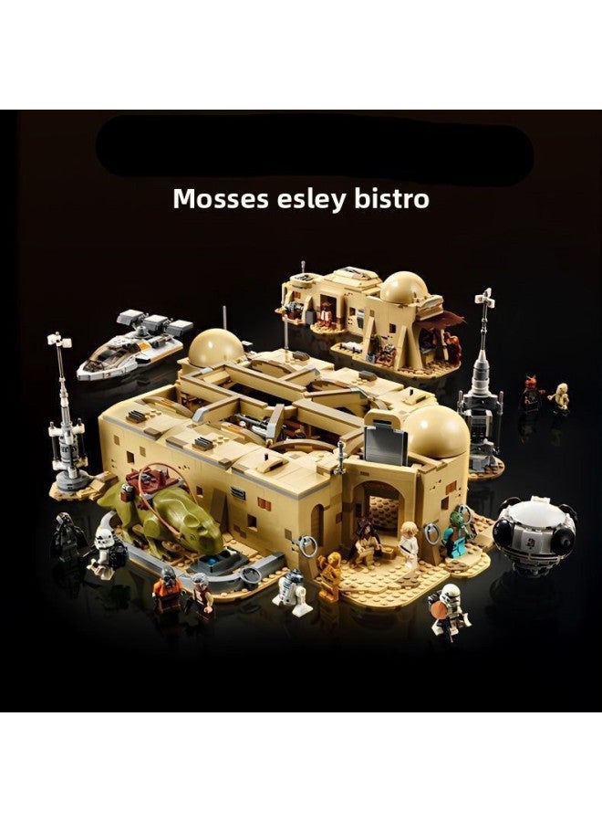 Building Blocks - Mos Eisley Bistro 3187 Granules - Millennium Falcon Model, Space Empire Spaceship, Compatible with Mainstream Brands, High-Difficulty Assembly, Collectible Gift - Image 1