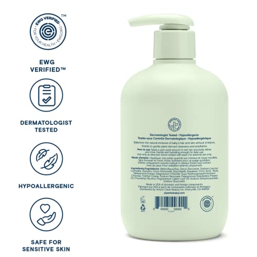 Pipette Baby Shampoo and Body Wash - Fragrance Free, Tear-Free Bath Time, Hypoallergenic, Moisturizing Plant-Derived Squalane, New Formula, 11.8 fl oz - Image 3
