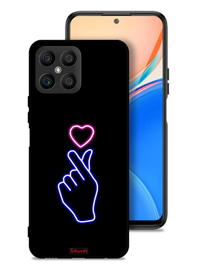 Tolwak غطاء حماية Honor X8 4G بتصميم قلب فني - Image 1
