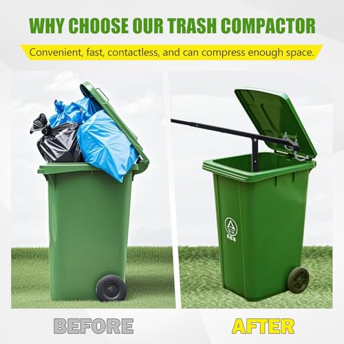 Enkreefi Touchless Trash Can Compactor, Manual Trash Compactor for Kitchen, Manual Garbage Compactor for Garden Restaurant - Image 2
