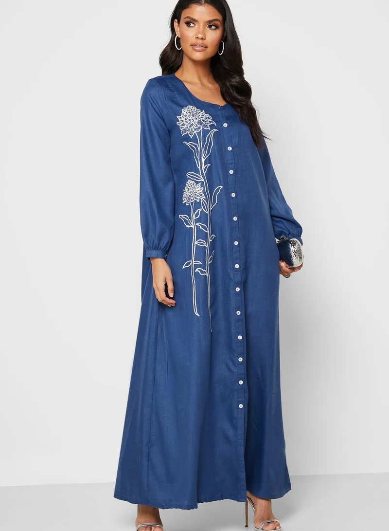 KASHKHA Embroidered Jalabiya