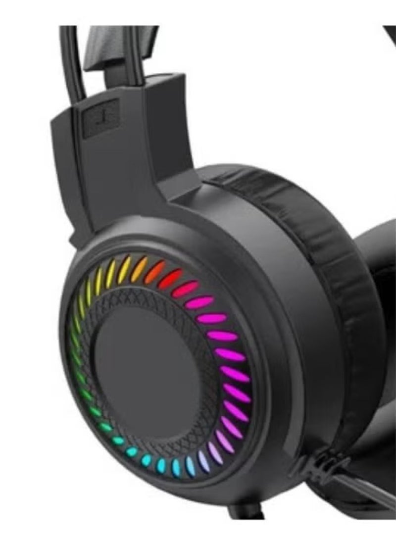 JAJEEK G103 RGB Gaming Headset, LED Backlight, 50mm Drivers, Noise-Cancelling Microphone, USB Connection, Comfortable PU Leather Ear Cushions for PC, PS4, Xbox, and More – Immersive Audio for Gamers - Image 3