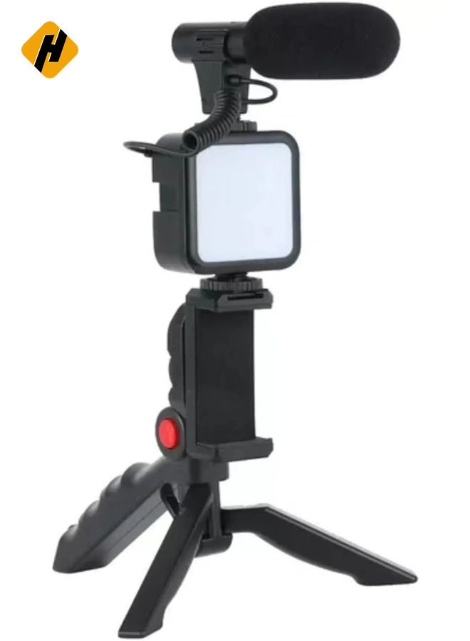 HuHa Smartphone Vlogging Kit – Tripod, Fill Light, Microphone, Phone Clip, & Remote for iPhone & Android – Complete Vlogging Setup - Image 5
