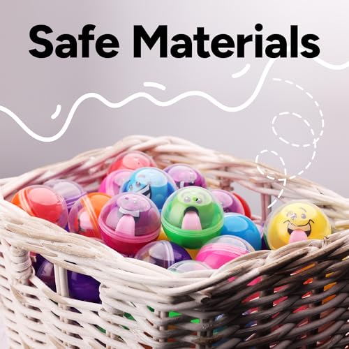 Entervending Empty Clear-Colored Round Capsules 2 inch 50 pcs Bulk 7 Colors Capsule for Toy Gumball Machines Plastic Containers Surprise for Kids Party Favor Prize - Image 5