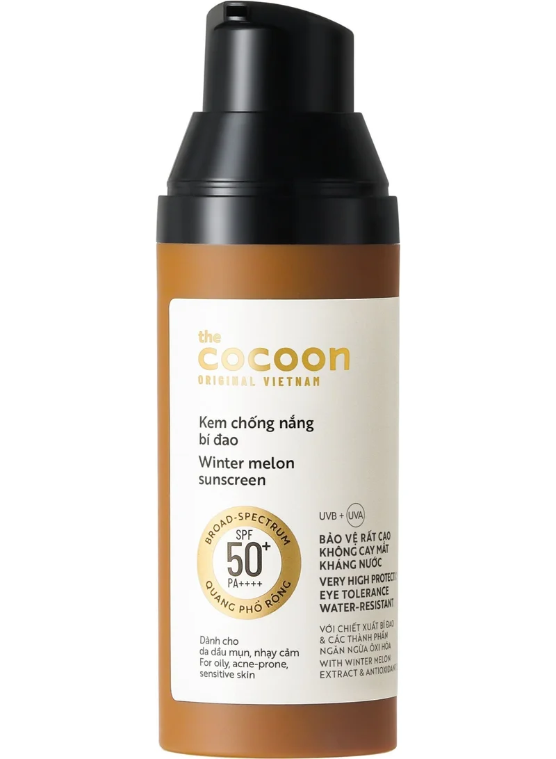 The Cocoon Original Vietnam  Winter Melon Sunscreen SPF50+ PA++++ 50ml – Lightweight Gel Cream, Hydrating, Non-Greasy, Water-Resistant UV Protection  | Best Price UAE