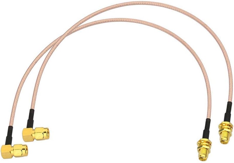 BINGFU WiFi Antenna Extension Cable (2-Pack) RP-SMA Male Right Angle to RP-SMA Female Bulkhead Mount RG316 Cale 30cm 12 inch for WiFi Router Security IP Camera Monitor Mini PCIE Card - Image 4