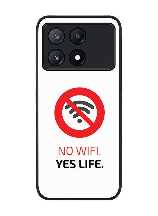 Stylizedd Rugged Black Edge Case for Xiaomi Poco X6 Pro, Slim fit Soft Case Flexible Rubber Edges Anti Drop TPU Gel Thin Cover -  No Wifi, Yes Life - Image 1