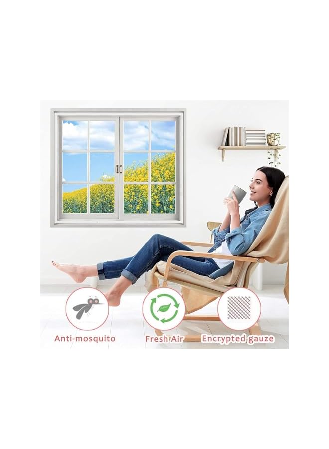 The Bros Self-Adhesive Window Screen Netting, Anti Mosquito Bug Insect Window Fly Screen, Adjustable Window Screen Mesh for Insects Bug Fly, DIY Window Net for Patio and Windows, 80x100cm - Image 2