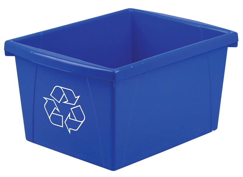 Storex 4 Gallon 15L Recycle Bin 148 x 787 x 1125 Inches Blue 61505A06C