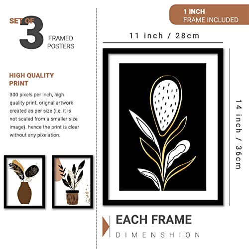kotart Colorful Aesthetic Modern Wall Decor Framed Paintings with Frame for Office Living Room Bedroom Wall Decoration - Modern Wall Posters with Frame Set of 5 (11 inch x 14 inch) - Image 2