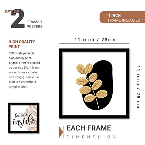 kotart Colorful Aesthetic Modern Wall Decor Framed Paintings with Frame for Office Living Room Bedroom Wall Decoration - Modern Wall Posters with Frame Set of 5 (11 inch x 14 inch) - Image 3