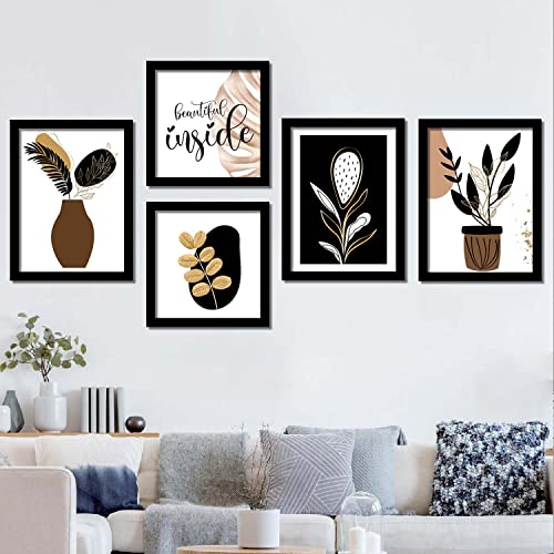 kotart Colorful Aesthetic Modern Wall Decor Framed Paintings with Frame for Office Living Room Bedroom Wall Decoration - Modern Wall Posters with Frame Set of 5 (11 inch x 14 inch) - Image 1