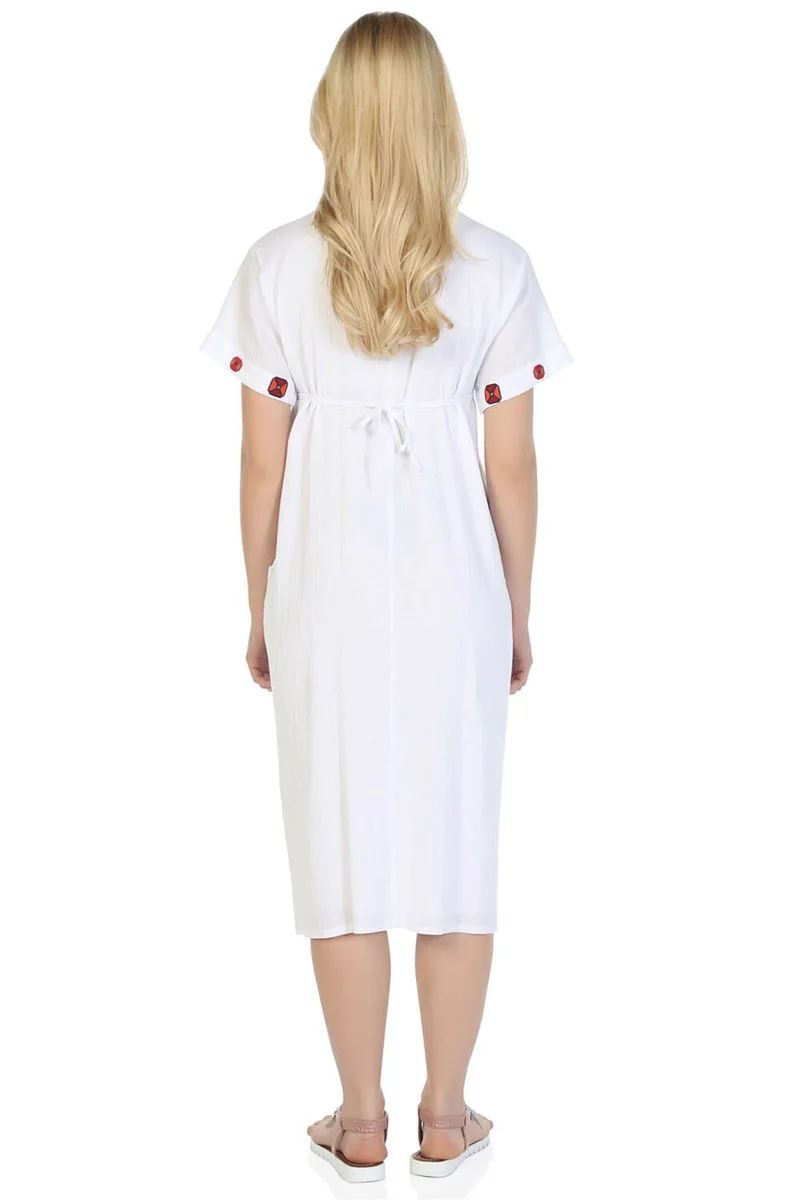 Eliş Şile Bezi Embroidered White Dress