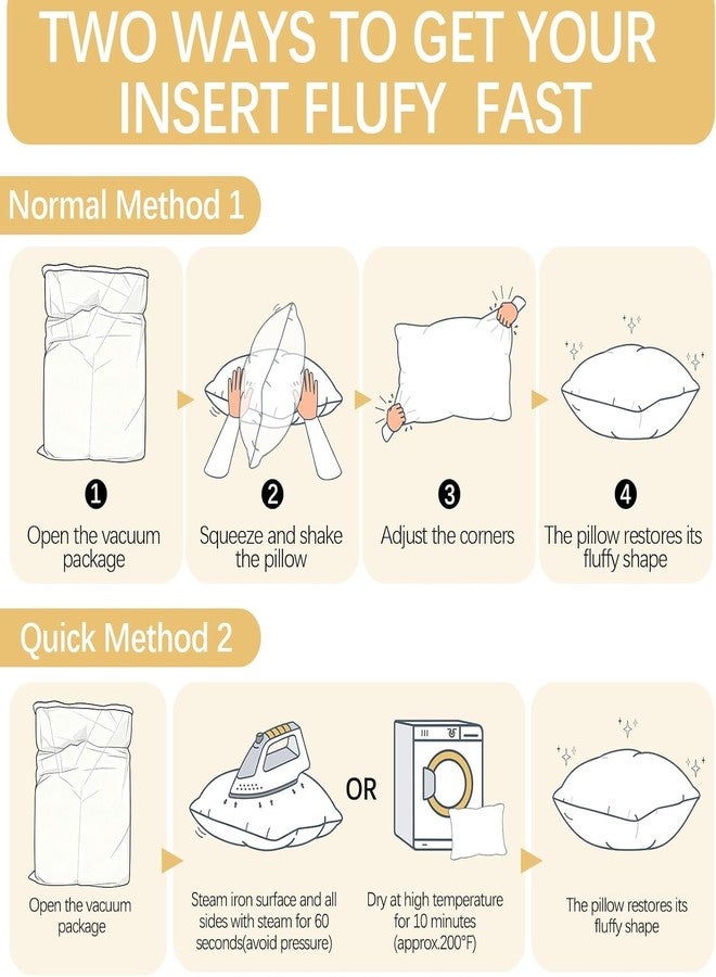 OKBA Throw Pillows Insert Set of 2, with 100% Cotton Cover, Bed and Couch - Indoor Hotel Decorative Pillows, 28x28 in White Pillows Inserts - Image 3