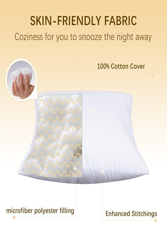 OKBA Throw Pillows Insert Set of 2, with 100% Cotton Cover, Bed and Couch - Indoor Hotel Decorative Pillows, 28x28 in White Pillows Inserts - Image 4
