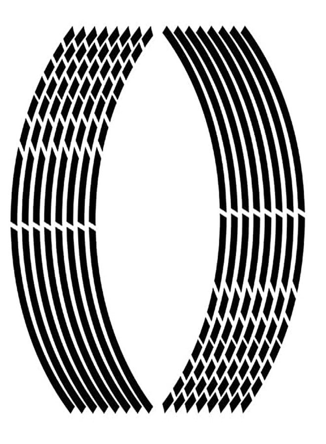 Allure Auto® 16" Reflective Wheel Rim Stripe Decal for Motorcycle Car Cycling Bike Bicycle Night Reflective Safety Decoration Stripe Rim Reflective Stickers DIY (Black) for Toyota Fortuner - Image 1