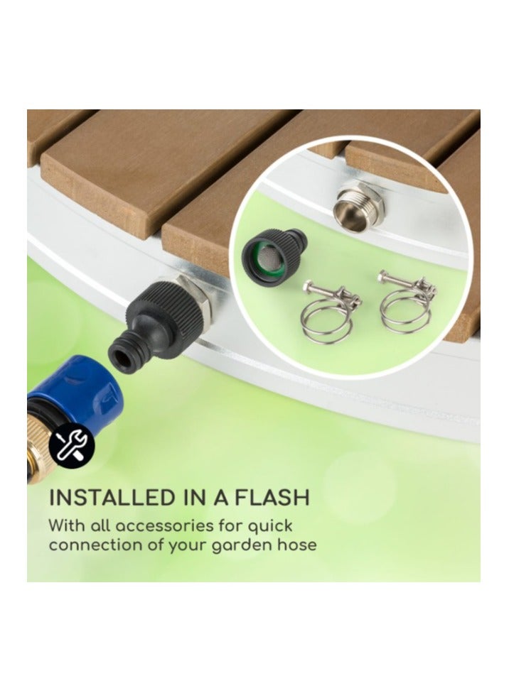 Outdoor shower for Pool & Garden with adjustable water flow, height, and foot wheel control.  - Image 4