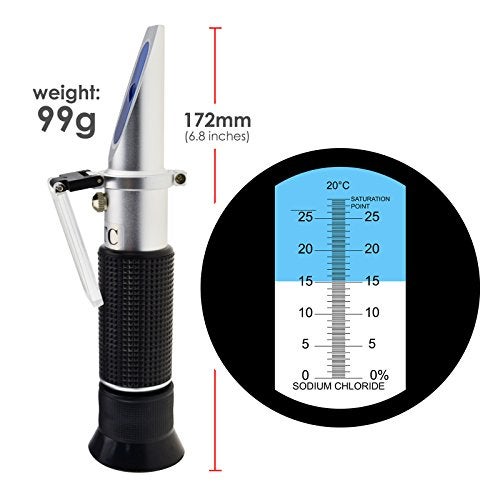 GAIN EXPRESS 0-28% Salinity Refractometer ATC, Sodium Chloride (NaCl) Salt Level Meter Tester, Test Kit for Sea Water Brine Seawater Food Industry Pickle Soy Sauce, ±0.2% Accuracy - Image 5