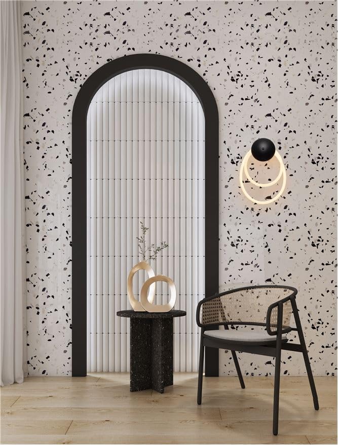 Modern LED Wall Light Ring - Black Finish, 2-Layer Design for Bedroom and Living Room - Image 3
