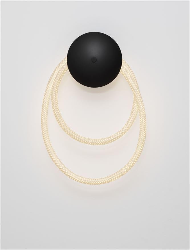 Modern LED Wall Light Ring - Black Finish, 2-Layer Design for Bedroom and Living Room - Image 5
