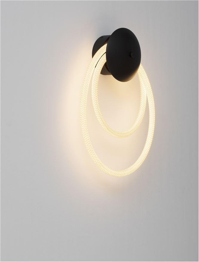 Modern LED Wall Light Ring - Black Finish, 2-Layer Design for Bedroom and Living Room - Image 4