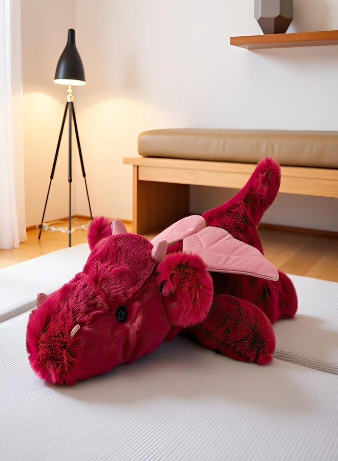 Gisqis 4Pounds Red Dragon Plush 23.6" Weighted Dragon Stuffed Animals Soft Giant Stuffed Dragon Weighted Dragon Stuffy Plushies Body Pillow Mother's Day Birthday Gifts for Kids - Image 1