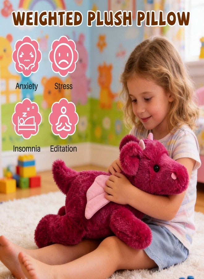 Gisqis 4Pounds Red Dragon Plush 23.6" Weighted Dragon Stuffed Animals Soft Giant Stuffed Dragon Weighted Dragon Stuffy Plushies Body Pillow Mother's Day Birthday Gifts for Kids - Image 4