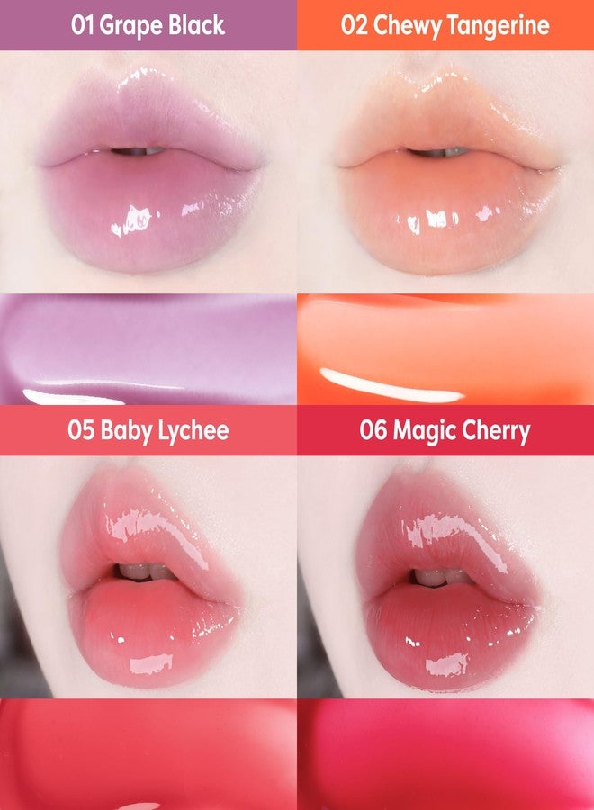 COLORGRAM FRUITY GLASS GLOSS 01 GRAPE BLACK | Non-Sticky Glossy Lip Tint with Glass-Like Shine | Long-Lasting Hydrating Lip Gloss for Smooth & Plump Lips - Image 3