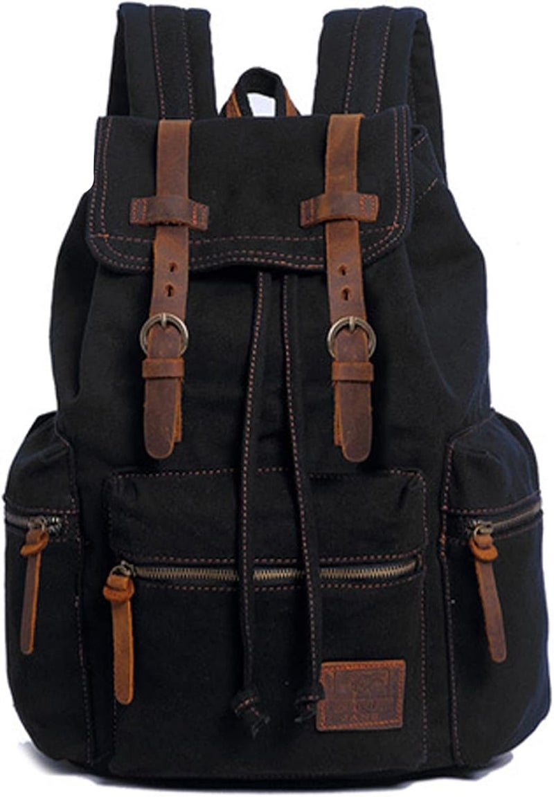 AUGUR High Capacity Canvas Vintage Backpack - for Camping Hiking Travel 12-17" Laptop - Image 1