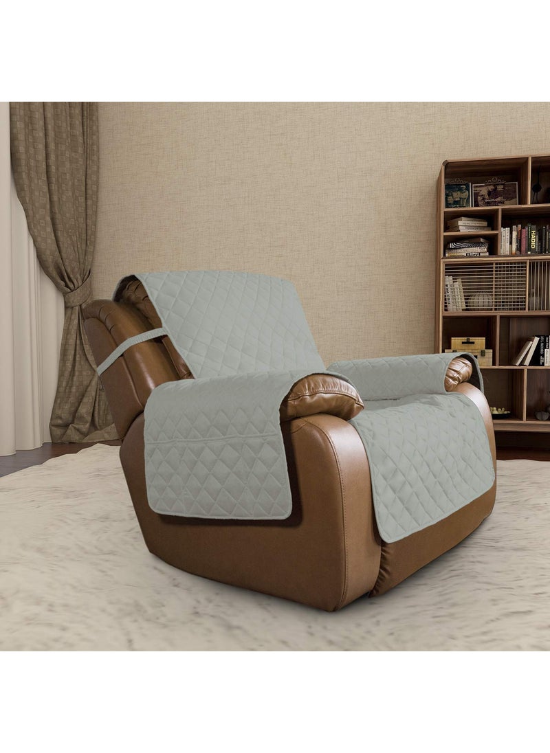 Easy-Going Easy-Going Oversized Recliner Chair Slipcover Reversible Sofa Cover Water Resistant Couch Cover Furniture Protector with Elastic Straps for Pets Dog (Oversized Recliner  Beige/Beige)  - Image 2