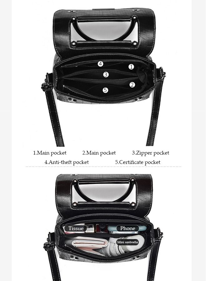 DUNISO Womens Vintage Handbags Faux Leather Shoulder Bag Ladies Fashion Designer Satchel Crossbody Bag with Adjustable Strap for Ladies - Image 5