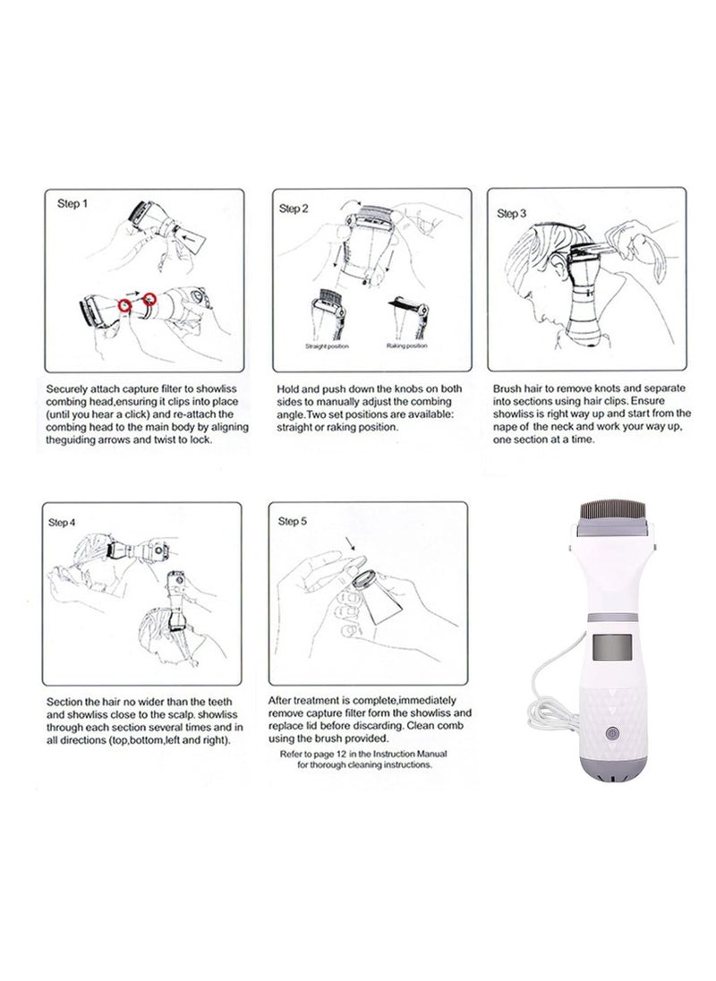 SYOSI - Electric Anti-Lice Comb - Ergonomic, Safe & Effective Lice Removal for Children & Pets - Professional Hair Filter Tool with Enhanced Features - Image 1