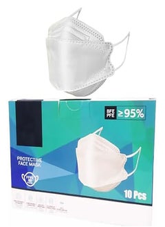 MUSK N95 Mask Particulate Respirators, 5 Layer, Pack of 10, Individually Wrapped, Universal Fit, White  - Image 1