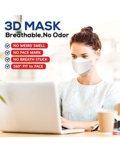 MUSK N95 Mask Particulate Respirators, 5 Layer, Pack of 10, Individually Wrapped, Universal Fit, White  - Image 2