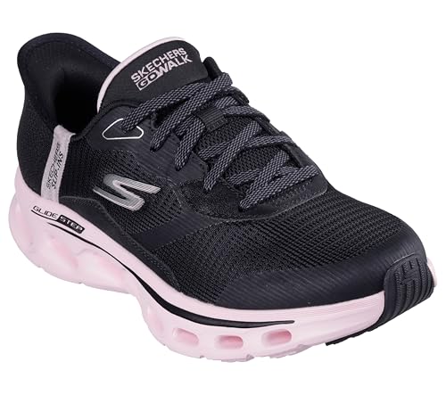 SKECHERS حذاء سكيشرز النسائي جواك جلايد ستيب 2.0 بيلح هاندس فري سليب-إنز، أسود/وردي، 10 - Image 3
