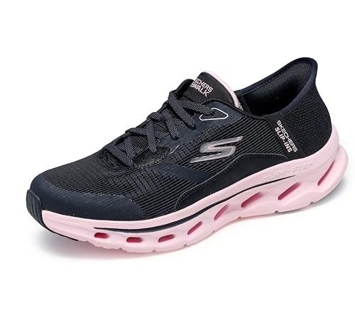SKECHERS حذاء سكيشرز النسائي جواك جلايد ستيب 2.0 بيلح هاندس فري سليب-إنز، أسود/وردي، 10 - Image 4
