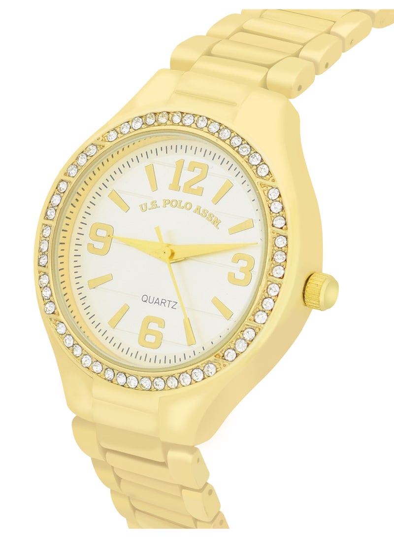 U.S. Polo Assn. Women's Quartz Analog gold plated watch and bracelet set  - Image 2
