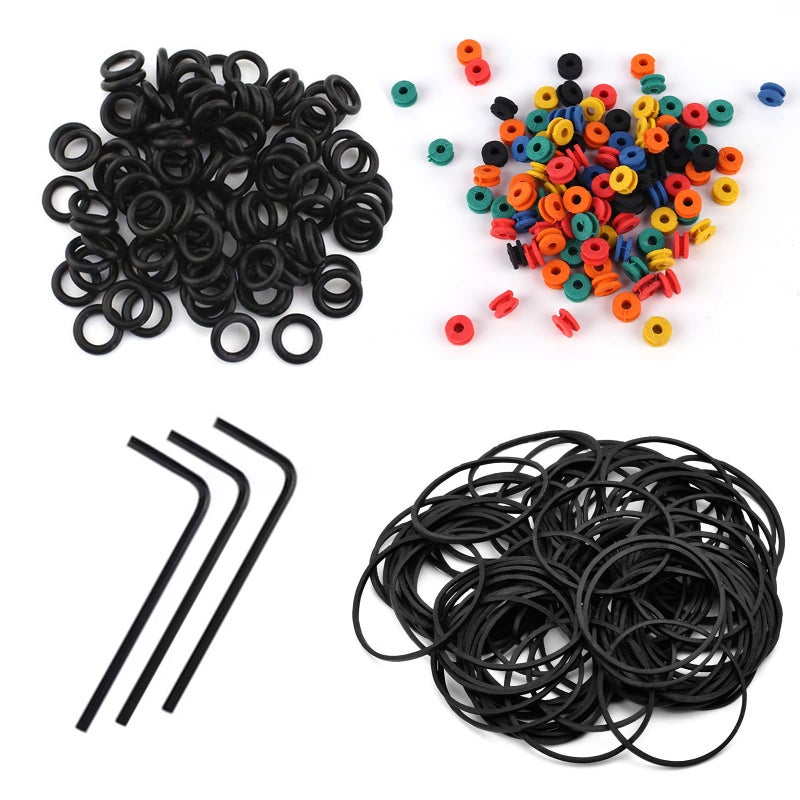 NAQASE Tattoo Grommets Rubber Bands  ORings  100pcs Each 3pcs Spanner for Tattoo Machine Parts