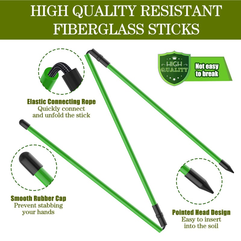 Seticek Golf Alignment Sticks 2 Pack,Upgraded 48" Collapsible Alignment Stick Golf Training Aid for Aiming, Putting, Swing Trainer, Golf Training Sticks with Clear Tube Caseï¼ˆGreenï¼‰ - Image 2