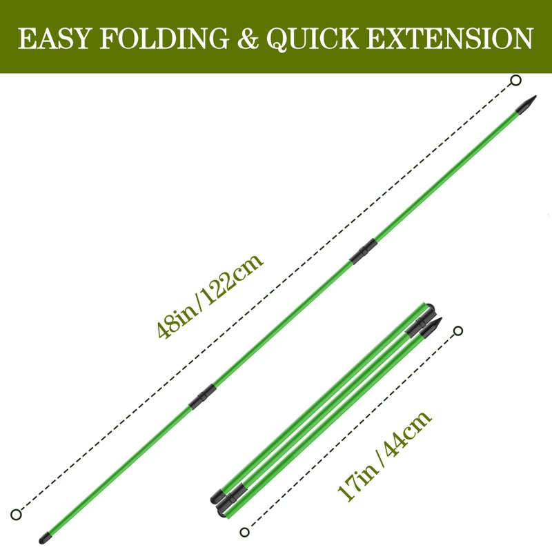 Seticek Golf Alignment Sticks 2 Pack,Upgraded 48" Collapsible Alignment Stick Golf Training Aid for Aiming, Putting, Swing Trainer, Golf Training Sticks with Clear Tube Caseï¼ˆGreenï¼‰ - Image 4