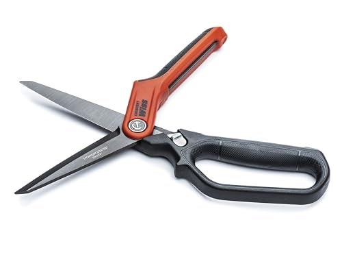 Wiss Crescent Wiss 11" Heavy-Duty Titanium Coated Single Ring Tradesman Shears - Industrial Utility Shears/Scissors for Cutting Leather, Wire, Cardboard - CW11TM - Image 2