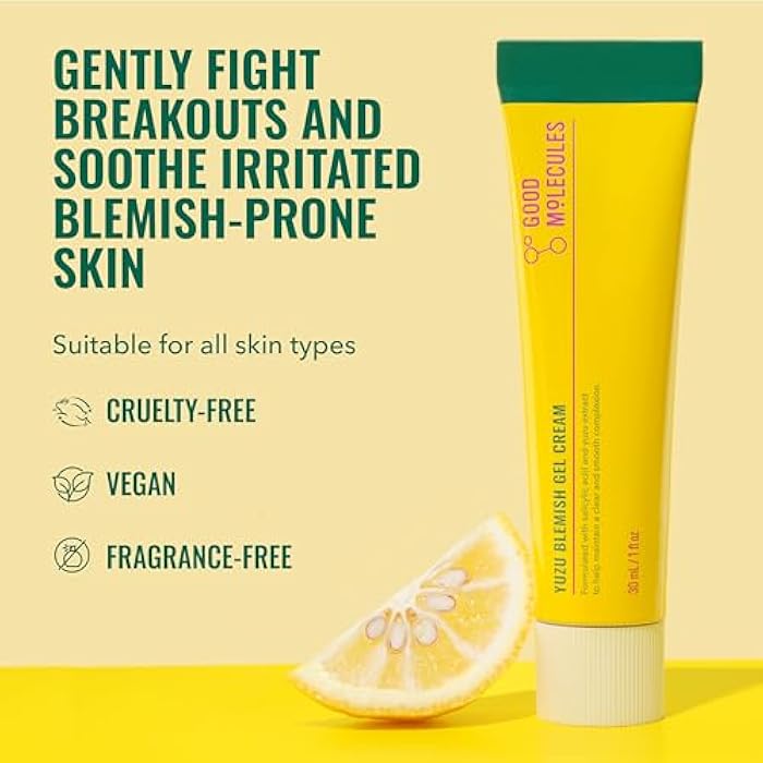 Good Molecules Yuzu Blemish Gel Cream - Lightweight Gel Moisturizer with Salicylic Acid, BHA and Natural Extracts to Target Acne, Even Skin Tone, and Texture - Skin Care for Face - Image 2